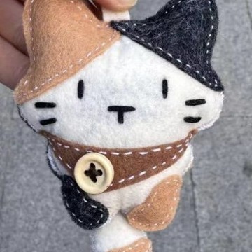 臺灣/🌸手工 DIY 手作 永生花 扭扭棒DIY手工可愛貓咪雙面不織布材料包鑰匙扣書包掛件創意生日禮物