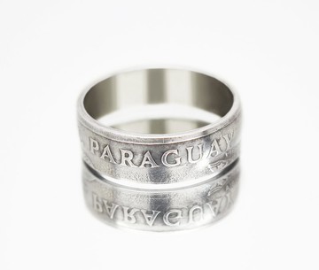 巴拉圭硬幣戒指 50 Guarani 1980-1988 男士硬幣戒指 女士硬幣戒指