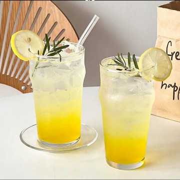 飲品杯果汁杯氣泡水杯創意玻璃杯奶茶杯冰拿鐵咖啡杯【繁星小鎮】P