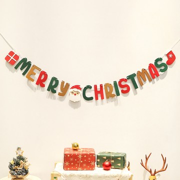 聖誕佈置旗-聖誕老人英文字拉旗-SCX-11050-020