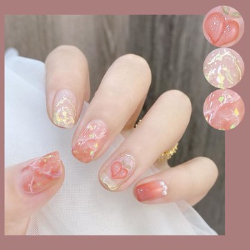 指甲貼片成品高級感美甲飾品短款可拆卸穿戴式新款手繪 99購物節