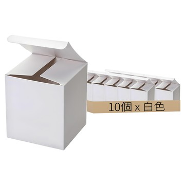 素色禮物盒 3號 10 x 10 x 11 公分  10個  白色