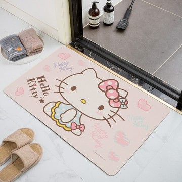 【伙拼MKT】三麗鷗正版授權吸水墊 高分子皮革軟式硅藻土地墊 hello kitty  防油防污超吸水硅藻土地墊 凱蒂貓