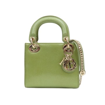 Dior 迪奧 綠色 蜥蜴皮 Lady Dior Mini 兩用包 金扣 M050OKAR-52HU 【二手名牌BRAND OFF】