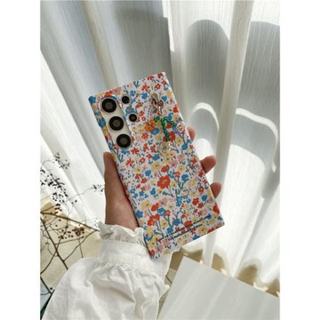 三色桔梗適用于三星S22Ultra光面菲林手機殼S23+小眾S21Ultra半包硬殼s21+手機殼S23/s24ultra保護套s25ultra