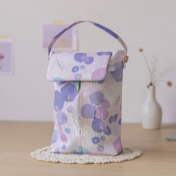 【Simple Zone】好感良物softliving 海芋-粉紫-掛式衛生紙套 吊掛可拆 / 車用 / 露營