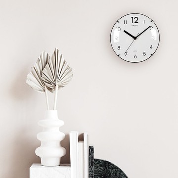 CarryPlus 8吋雅典曲面玻璃掛鐘-白色