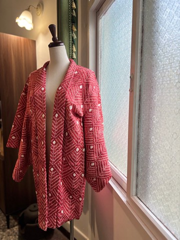 總絞染深紅羽根全新古著羽織