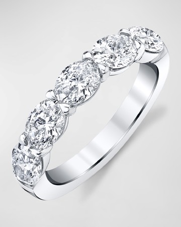 Large Halfway Band with Horizontal Set Oval Diamonds, 1.40ct