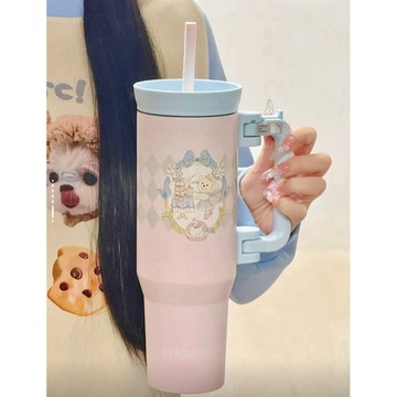 星巴克杯子2026新年禮物公主下午茶系列 高顏值 男女生 生日 大容量 不鏽鋼 便攜 實用吸管杯 1125ml