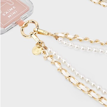 S'AIME 珍珠皮穿鍊手機萬用背帶 手機背帶 萬用背帶 珍珠背帶 斜背手機鍊 手機配件 防丟手機背帶