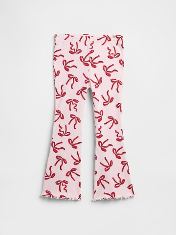 女幼童裝 印花鬆緊喇叭褲-粉色