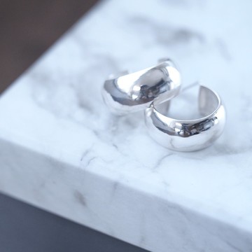 大膽圈耳针銀925