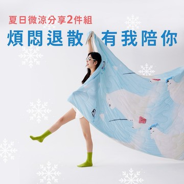 【青鳥家居】刨冰印花冰涼被 好友分享2件組 送禮 冰冰被 薄被 涼被