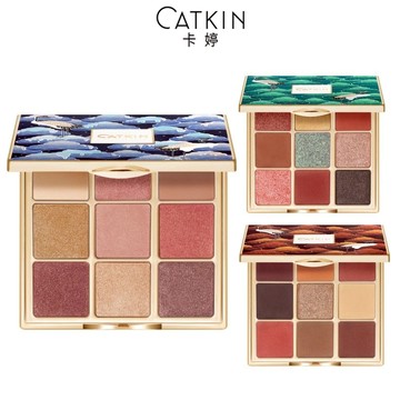卡婷松間渡四季眼影系列九宮格眼影盤九色眼影盤豆沙西柚南瓜珠光大地啞光裸妝大地色眼影奶茶棕初學啞光眼影眼影盤14.4g