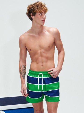Varsity Stripe Swim Trunks [Ivy Green]