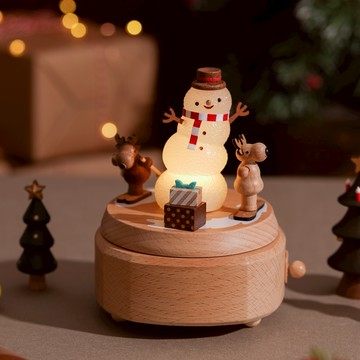 【雪人】發光音樂盒 音樂小夜燈 聲控燈 夜燈．聖誕 Xmas Wooderful life｜知音文創