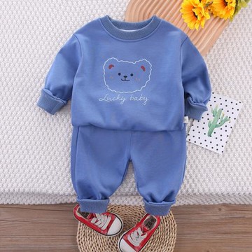 男寶寶春裝1周歲一5七8五7十9八6個月嬰兒衣服男童衛衣分體套裝潮