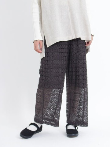 滿版鏤空蕾絲直筒寬褲(FL33L0F0980) - Samansa Mos2