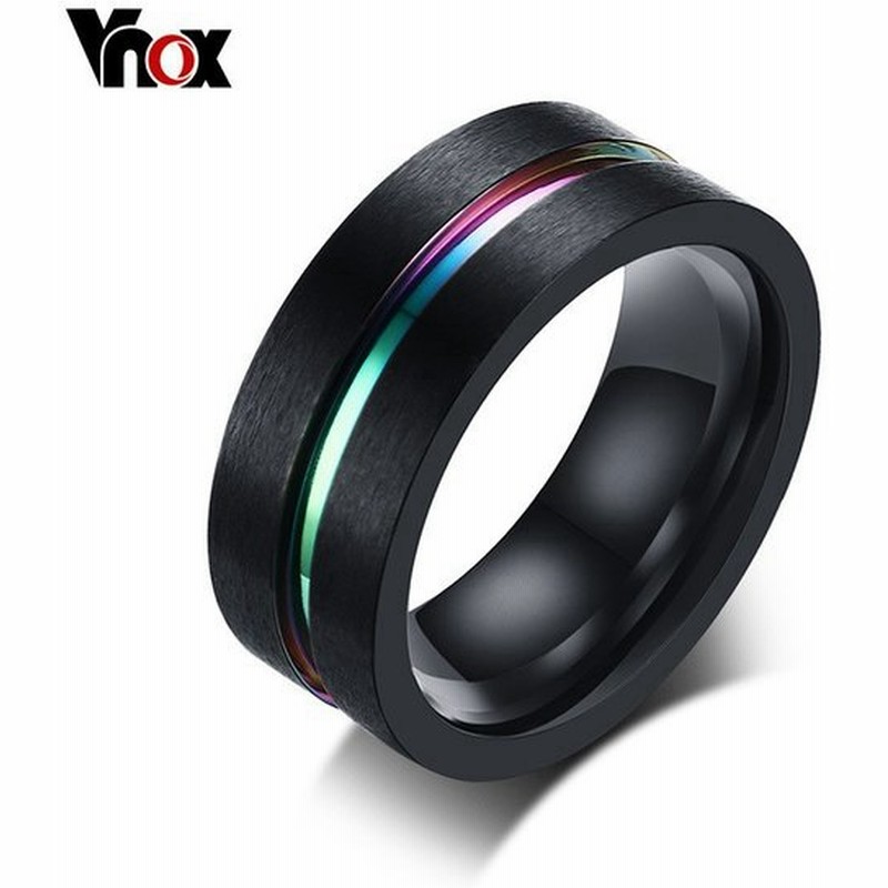指輪 メンズ 黒 ブラック レインボー ステンレス リング おしゃれ 大人 通販 Lineポイント最大get Lineショッピング