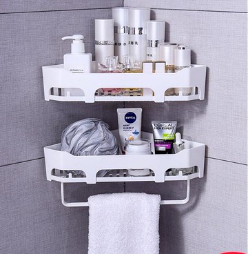 免打孔衛生間浴室置物架壁掛洗手廁所洗漱台毛巾架化妝用品收納盒 99購物節