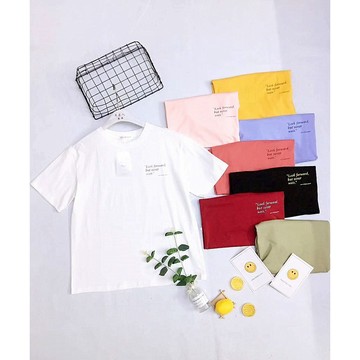純棉上衣 女裝夏季T恤 衣服 素色純色英文字母701邊英文(888)*