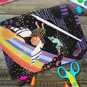 英國 Flower monaco炫彩童話故事刮畫包