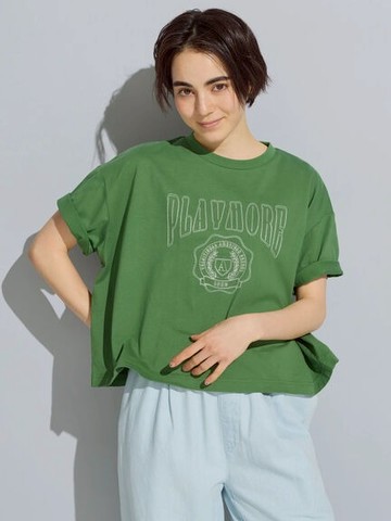 英文標誌刺繡短袖休閒涼感T恤(0F000932310) - Samansa Mos2