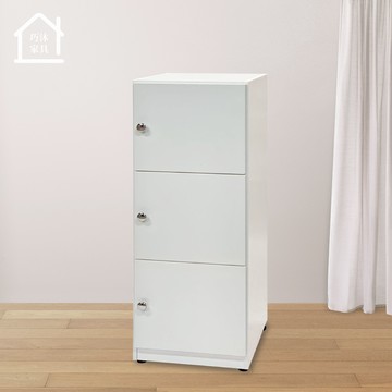 三門塑鋼置物櫃 收納櫃 三層櫃 防水防潮塑鋼家具(寬41.5x深33x高111公分)【巧沐家具】