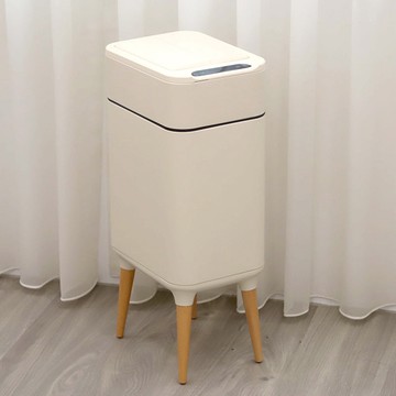 不鏽鋼高腳雙開除臭感應垃圾桶15公升 ELPH9910U 白色