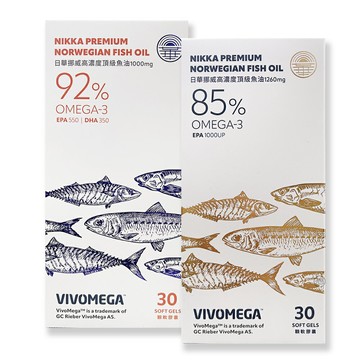 【日華】挪威高濃度頂級魚油(1260mg/1000mg) 30粒/盒*健人館*