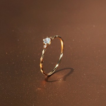 【 ARTE WHITE】K10 海水藍寶光澤切割戒指