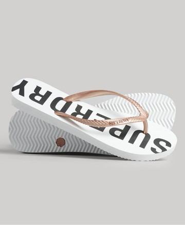 Superdry Women's Women's Code Core Sport Flip Flops White / Optic/Metallic Rose - Size: L