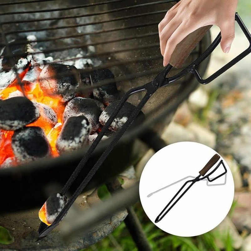 薪ばさみ、バーベキュー 炭ばさみ、ファイヤープレーストング 焚き火 バーベキュー 炭トング グリル BBQカーボントング バーベキュー用 暖