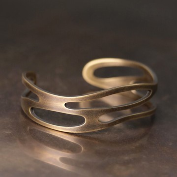 原創鏤空寬邊銅手鐲復古質感簡潔個性創新設計手環時尚飾品經典款