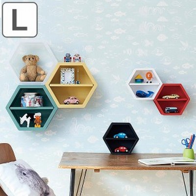 壁面収納 モアプラス L 幅39cm 壁面 壁 収納 ラック 六角形 シェルフ 通販 Lineポイント最大get Lineショッピング