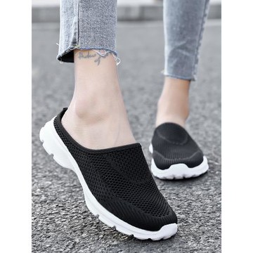 包頭半拖鞋女室內崴腳鞋一腳蹬居家休閑鞋孕婦外穿輕便老北京布鞋