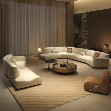 附發票 新款布藝沙發意式極簡現代客廳異形創意科技磨砂布轉角模塊沙