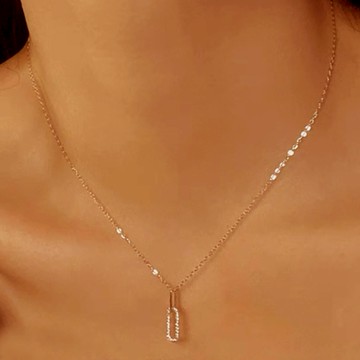 『快速出貨9折』【CReAM】Dolly純銀鍍14K金色雙環橢圓亮鑽式吊飾項鍊金銀色女項鏈 #禮盒 #浪漫送禮 #生日禮盒 #情人禮物 #生日禮物