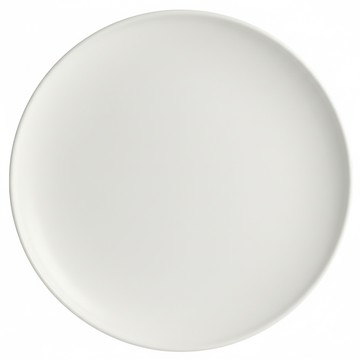 Homely Zakka 莫蘭迪啞光釉陶瓷餐具 圓平盤 淺盤  小(20.5 x 2.5cm)  莫蘭迪白  1個