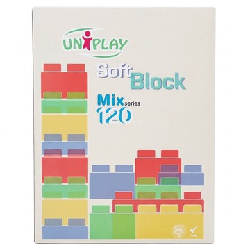 UNiPLAY 抗菌軟積木 MIX款 120片 UN3120PR  混合顏色  1組