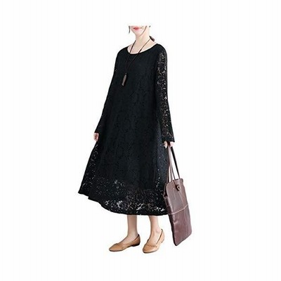 レースワンピース ロング 春服 ゆったり レディース 清楚系 ワンピース 清楚 ワンピ 長袖 長そで フレアワンピ 通販 Lineポイント最大get Lineショッピング