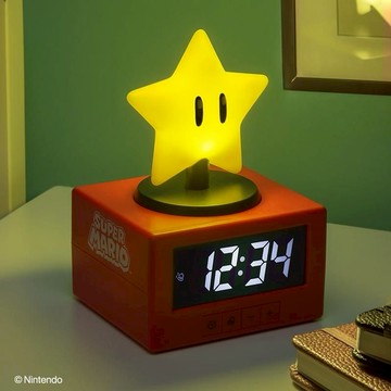 【Nintendo 任天堂】無敵星星鬧鐘夜燈