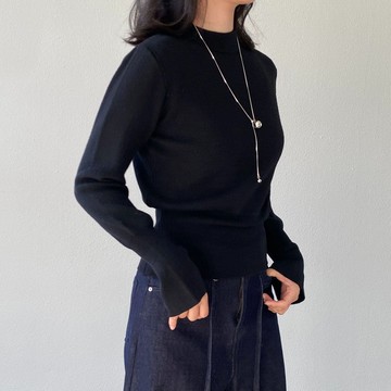 韓系氣質喇叭袖針織上衣