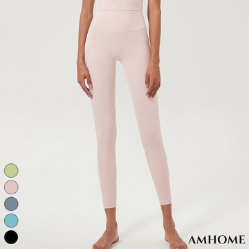 【Amhome】LULU高腰瑜伽裸感無痕健身運動高彈力緊身長褲# 113489(現貨+預購)