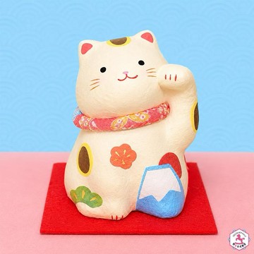 【野馬日式雜貨】招財納福 和風典雅 龍虎作富士山和紙招財貓擺飾 [快速出貨]