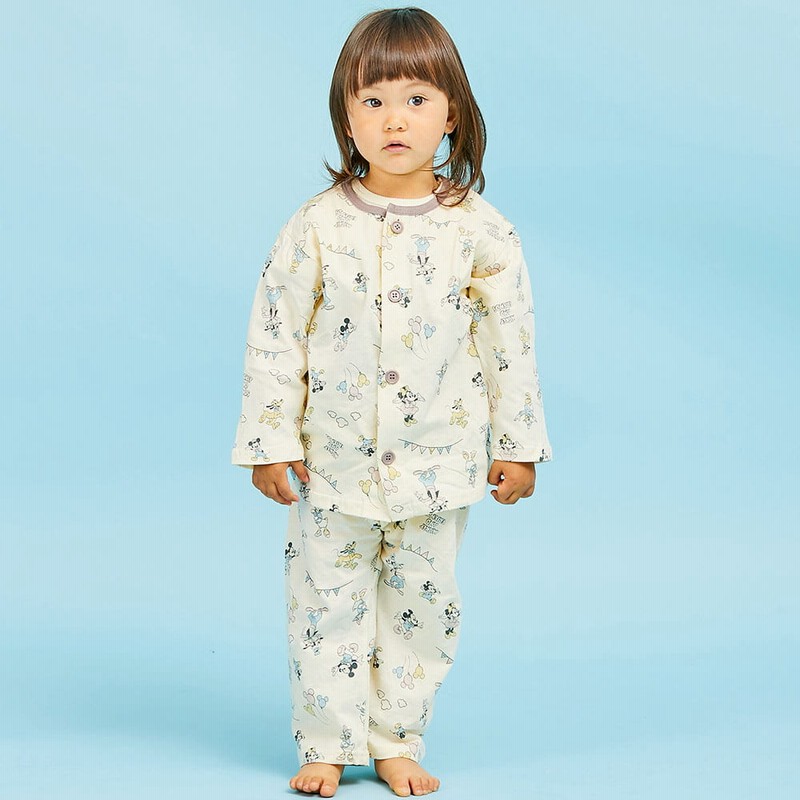 Babies R Us ベビーザらス限定 ディズニー 長袖前開きパジャマ 半袖tシャツ 腹巻付き レトロミッキー 通販 Lineポイント最大get Lineショッピング