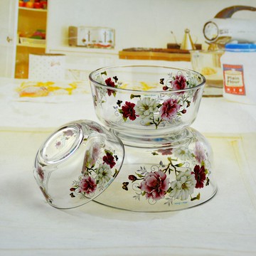 韓國進口玻璃碗水果沙拉碗家用耐熱泡面湯碗料理碗飯碗冷面碗微波