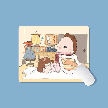 可愛我們這一家鼠標墊辦公寫字桌墊鍵盤遊戲鼠標墊學生卡通動漫女生日禮物 禮物