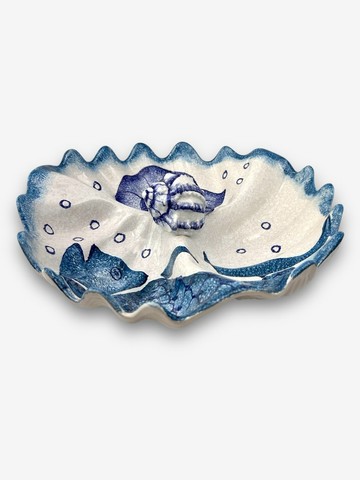 義大利手工陶-MD地中海 貝殼造型盤 分隔盤 沙拉盤 置物盤 32.5cm